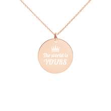 Load image into Gallery viewer, 【Free Shipping】The World is Yours Engraved Silver Disc Necklace Engraved Sterling Silver Round Necklace
