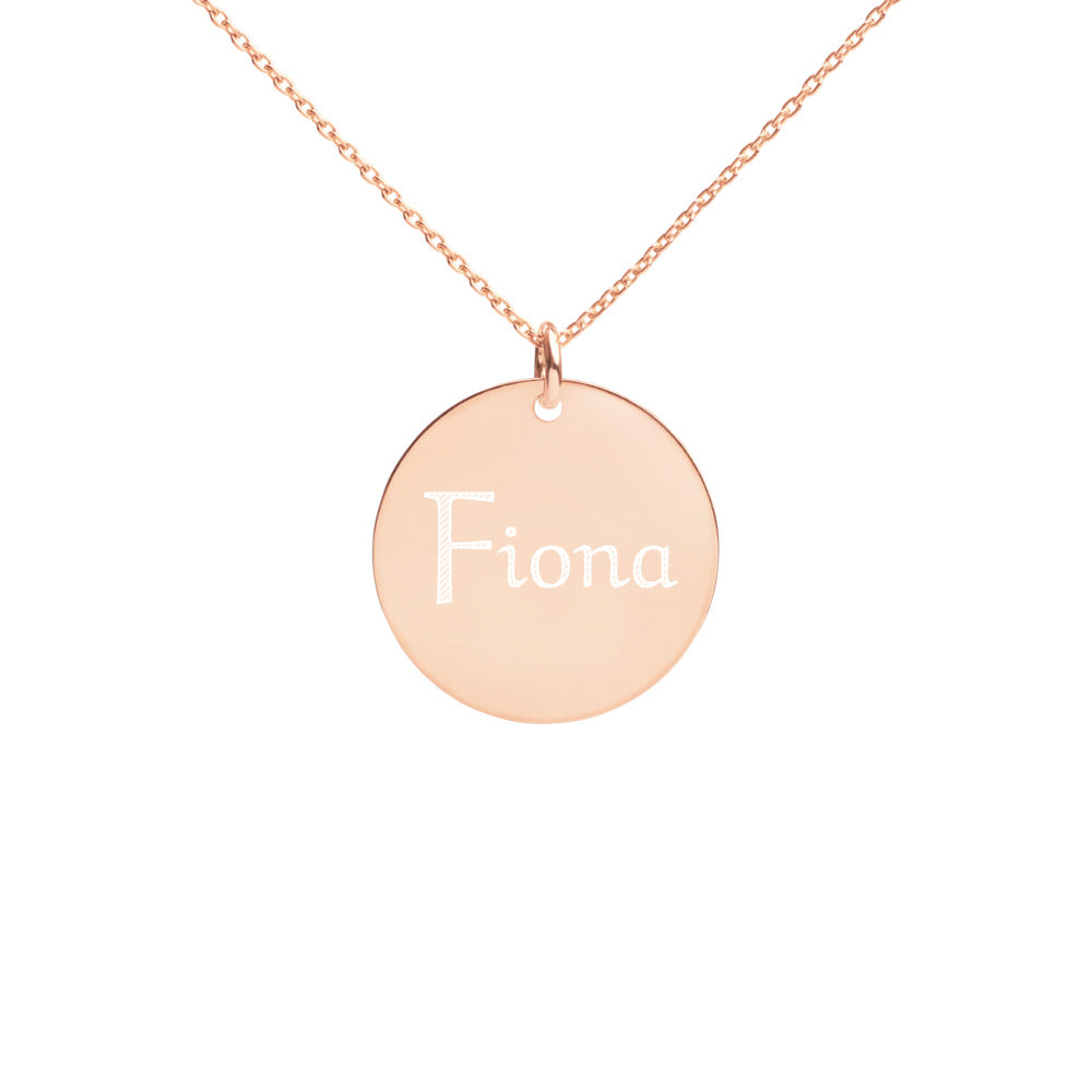 【Free Shipping】姓名定制 Name Free Engraved Silver Disc Necklace