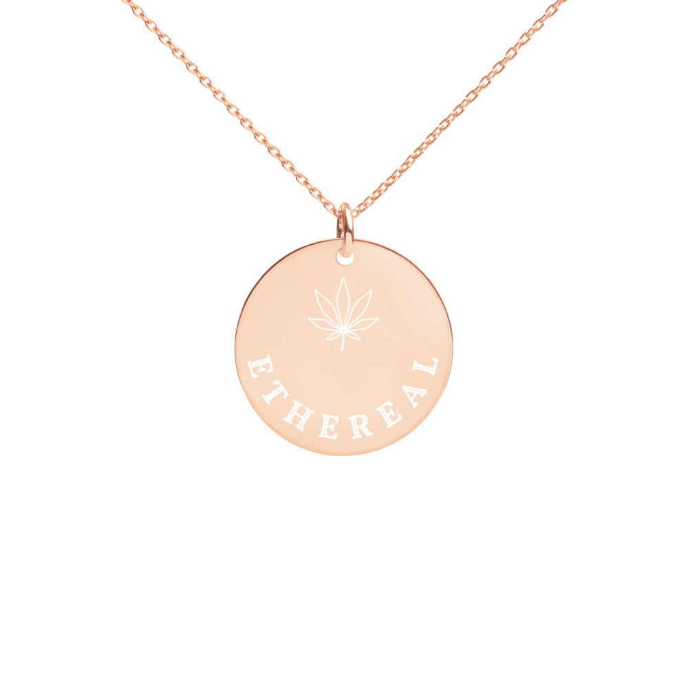 【Free Shipping】空靈 Ethereal | 雕刻純銀圓形項鍊 Engraved Silver Disc Necklace