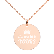 画像をギャラリービューアに読み込む, 【Free Shipping】The World is Yours Engraved Silver Disc Necklace 雕刻純銀圓形項鍊

