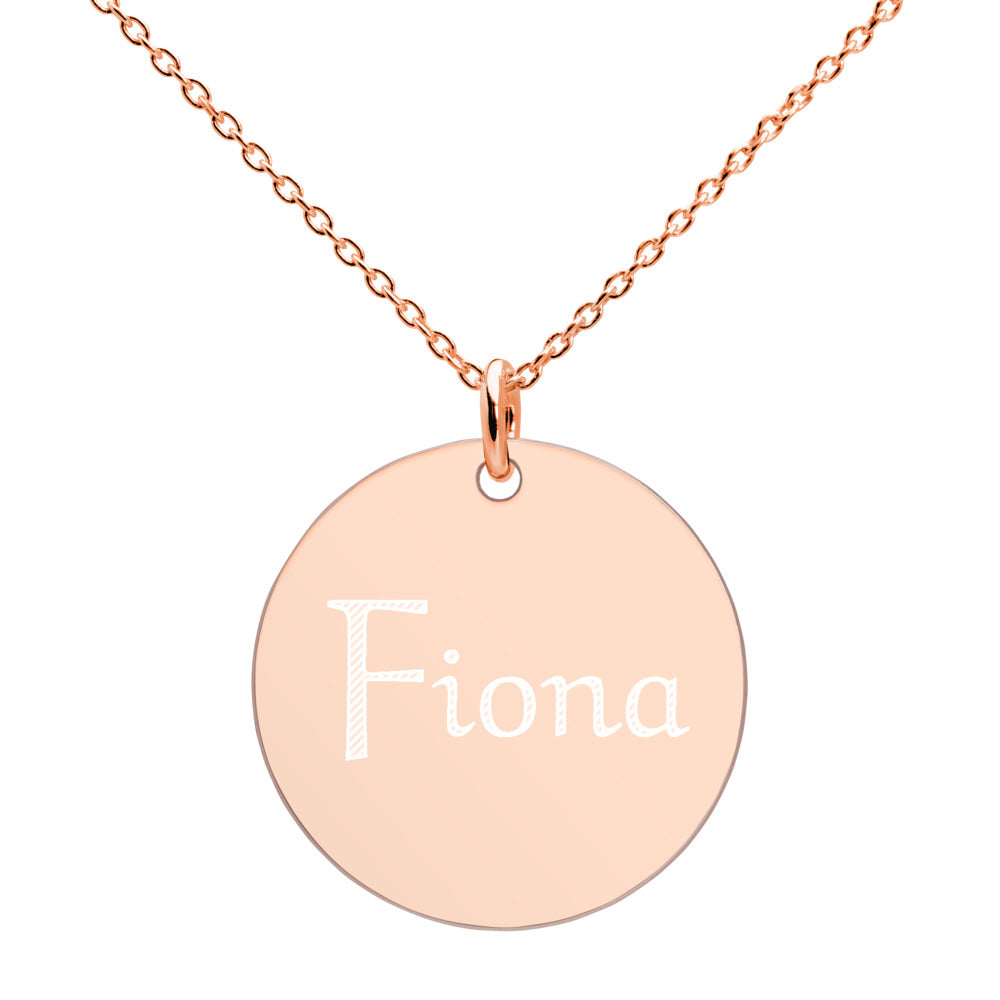 【Free Shipping】姓名定制 Name Free Engraved Silver Disc Necklace