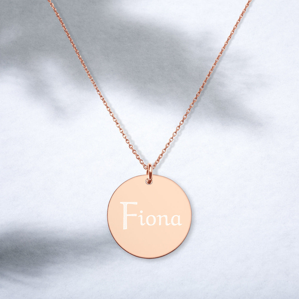 【Free Shipping】姓名定制 Name Free Engraved Silver Disc Necklace