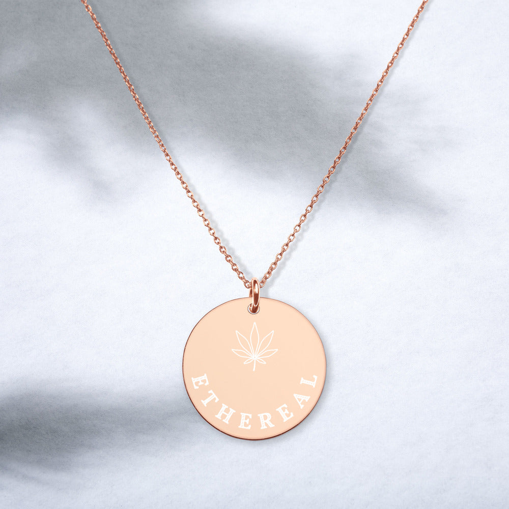 【Free Shipping】空靈 Ethereal | 雕刻純銀圓形項鍊 Engraved Silver Disc Necklace