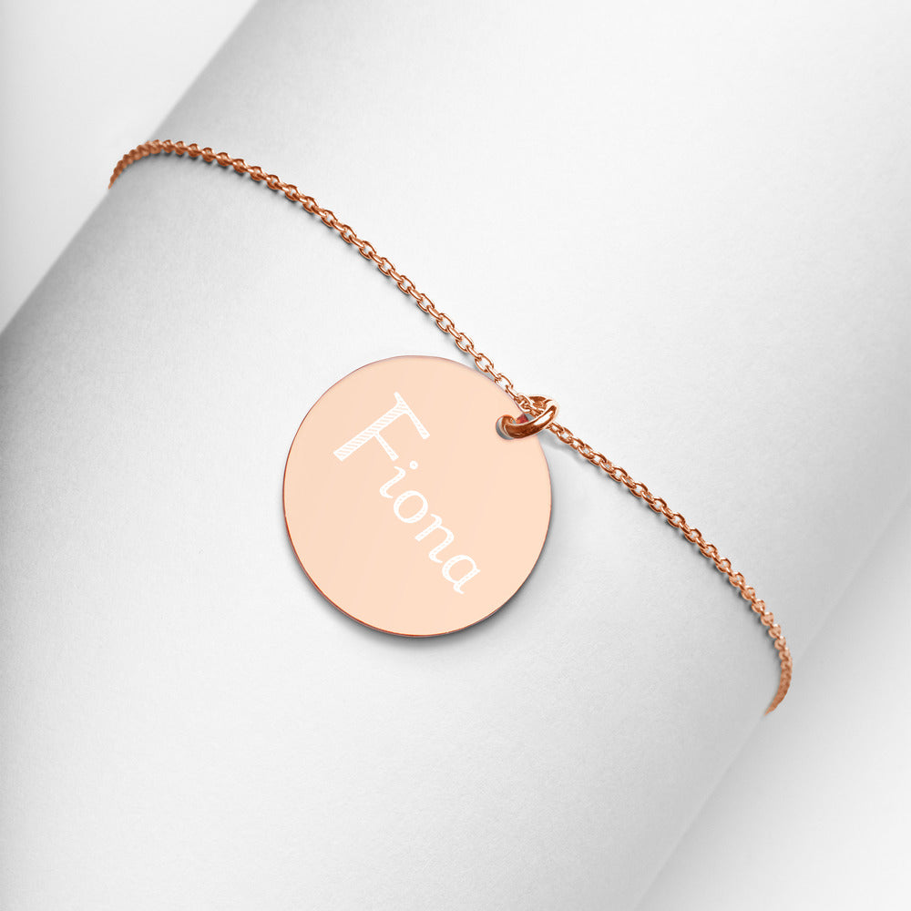 【Free Shipping】姓名定制 Name Free Engraved Silver Disc Necklace