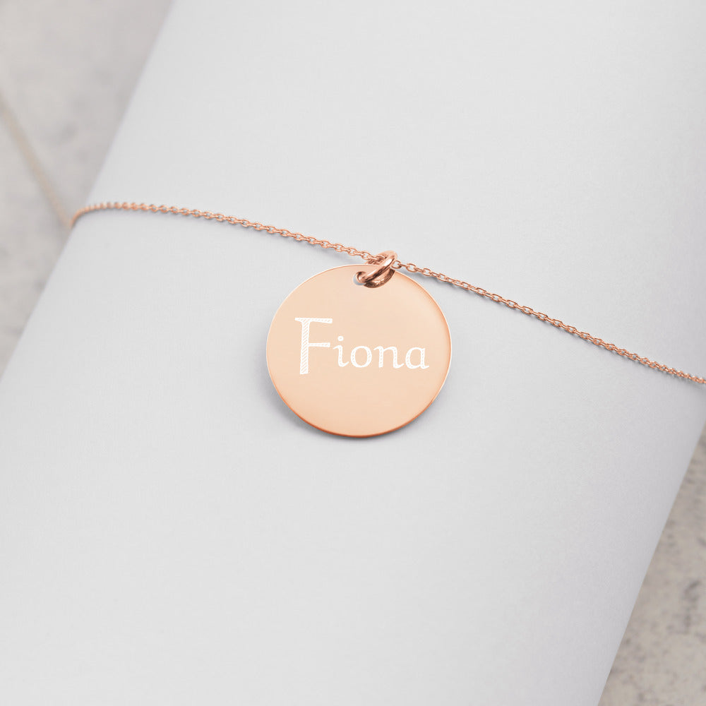 【Free Shipping】姓名定制 Name Free Engraved Silver Disc Necklace