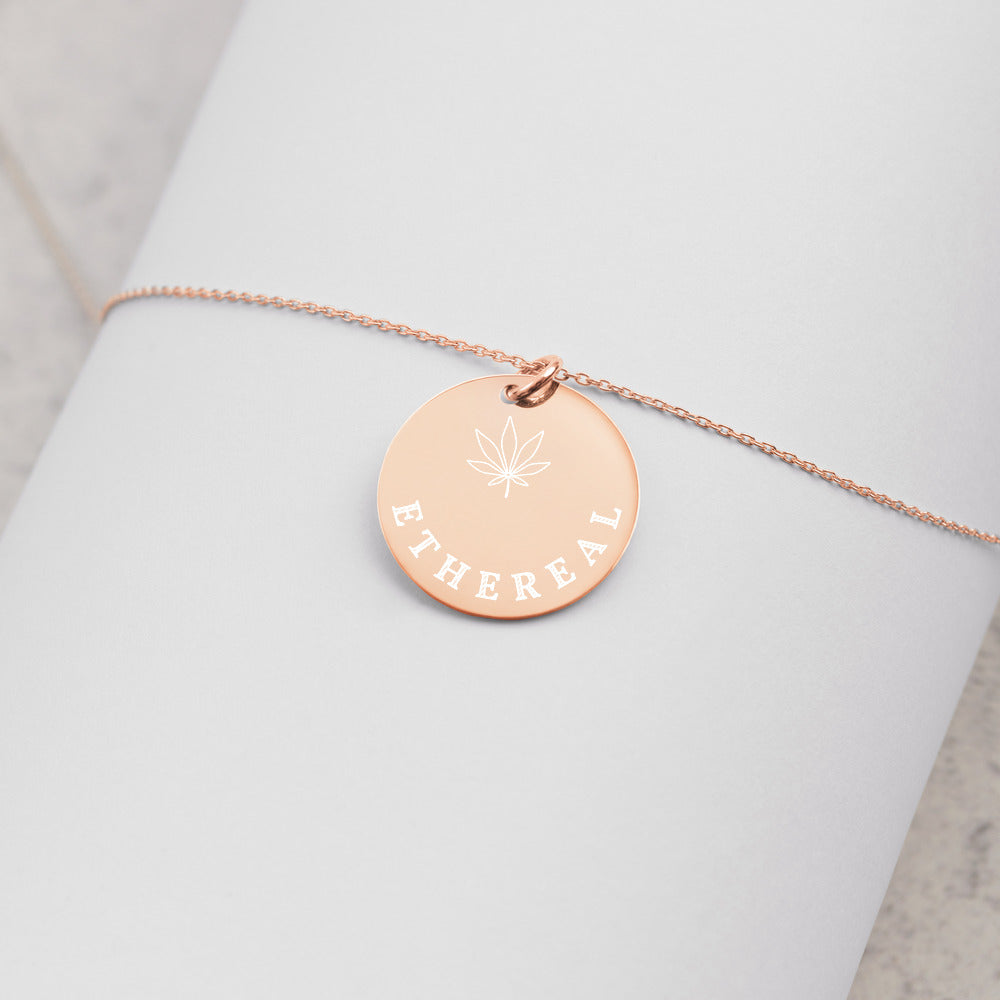【Free Shipping】空靈 Ethereal | 雕刻純銀圓形項鍊 Engraved Silver Disc Necklace