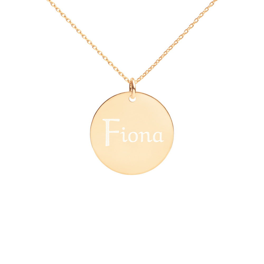 【Free Shipping】Name Customized Name Free Engraved Silver Disc Necklace