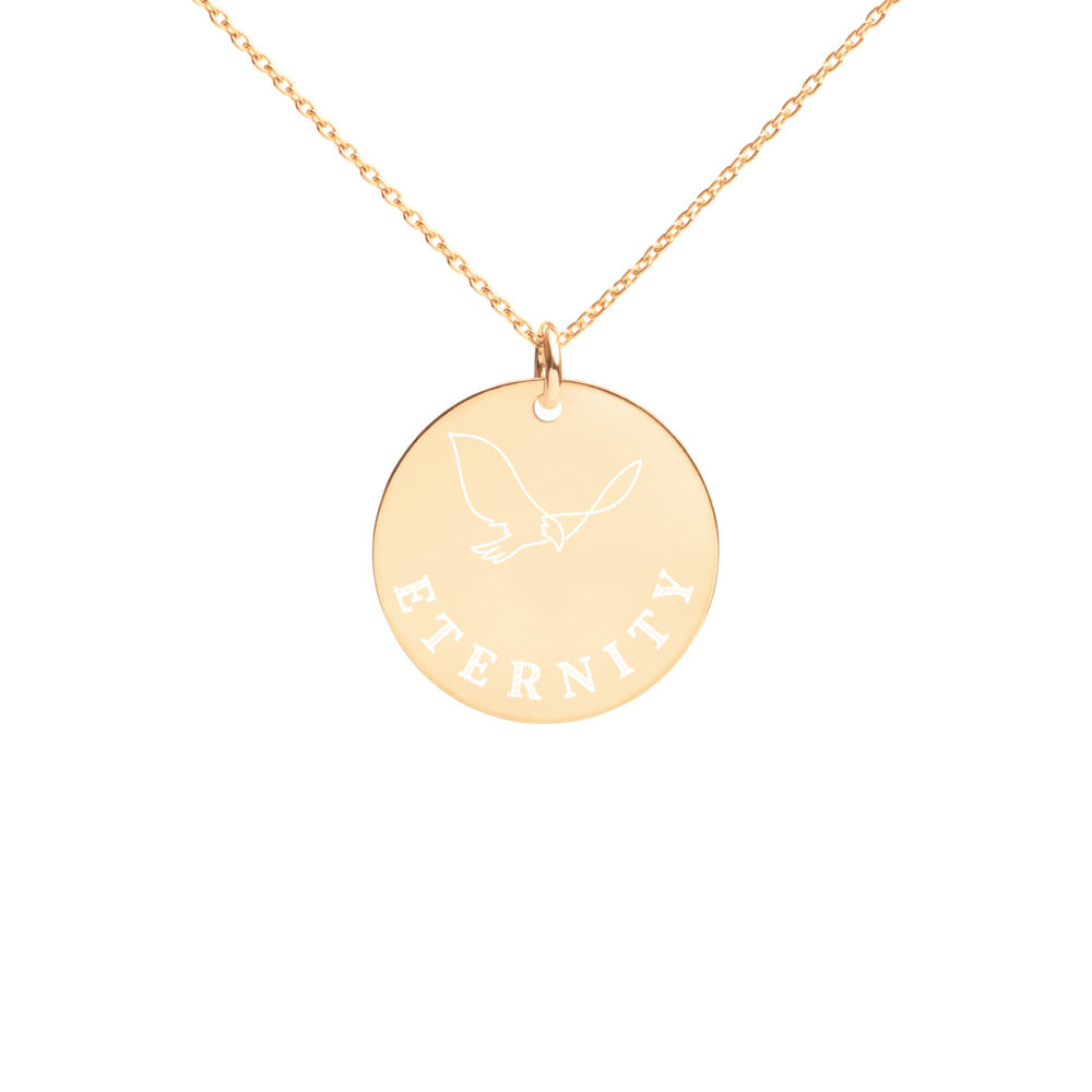 【Free Shipping】永恆 Eternity  | 雕刻純銀圓形項鍊 Engraved Silver Disc Necklace