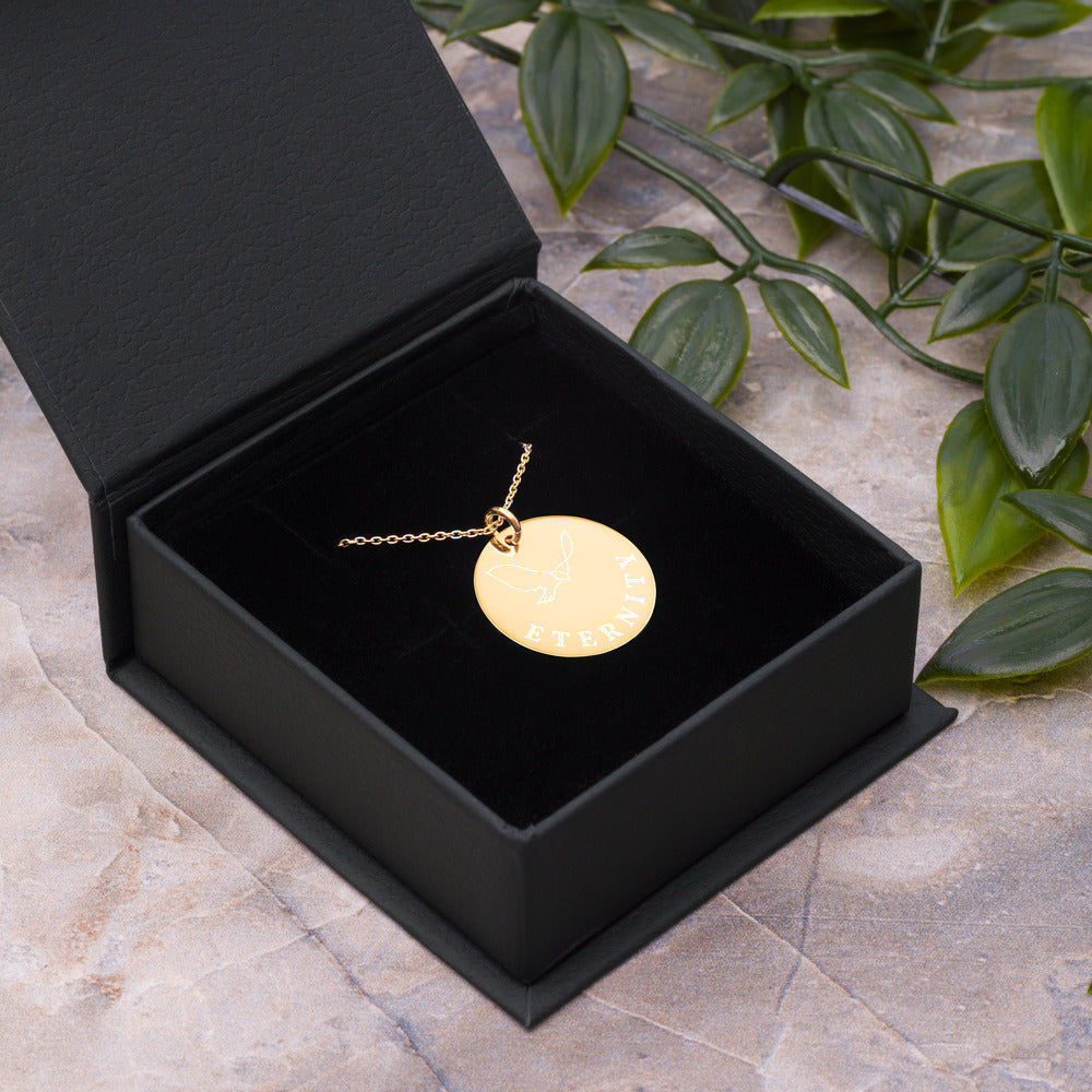 【Free Shipping】Eternal Eternity | Engraved Sterling Silver Round Necklace Engraved Silver Disc Necklace 