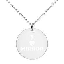 將圖片載入圖庫檢視器 【Free Shipping】I Love MIRROR Engraved Silver Disc Necklace 雕刻純銀圓形項鍊
