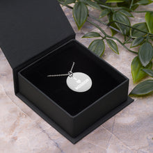 Load image into Gallery viewer, 【Free Shipping】I Love MIRROR Engraved Silver Disc Necklace Engraved Sterling Silver Round Necklace
