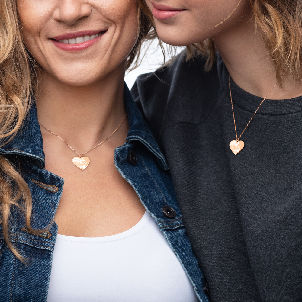 【Free Shipping】 BRAVE | Engraved Silver Heart Necklace 雕刻純銀心形項鍊