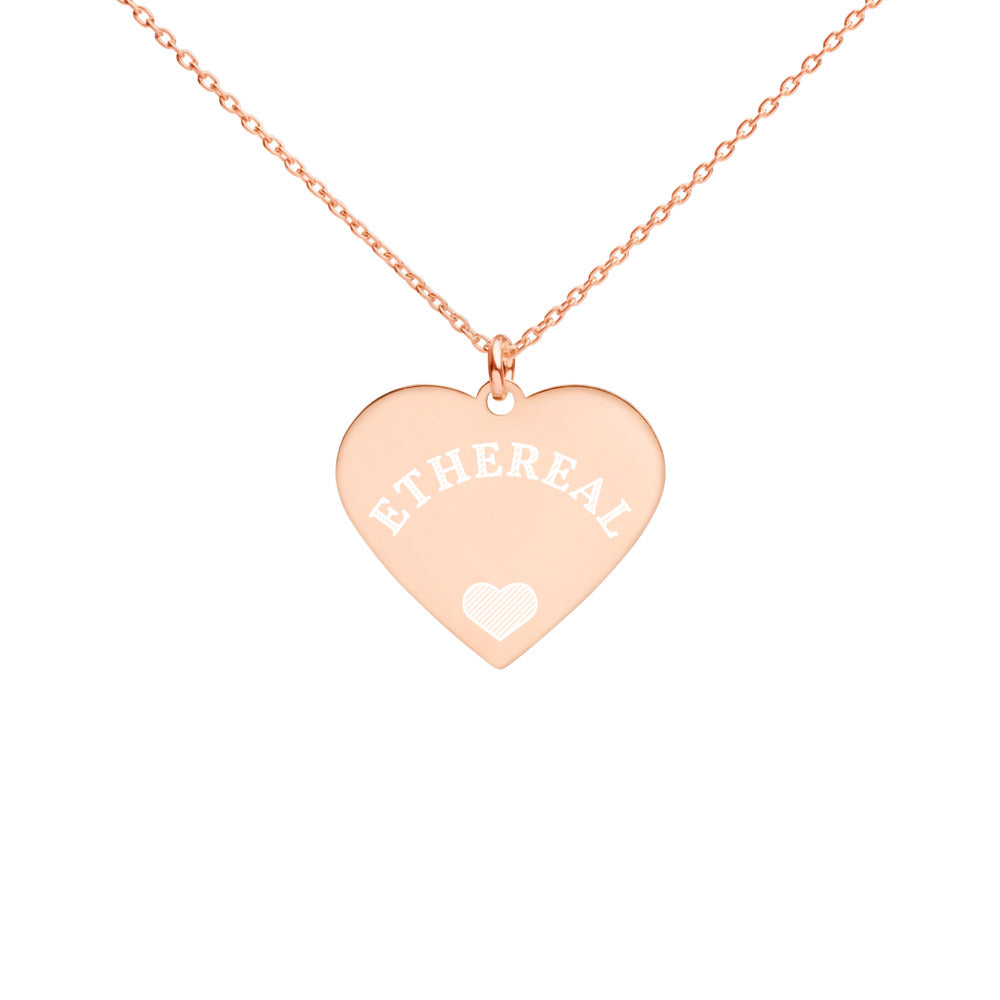 【Free Shipping】空靈 Ethereal | 雕刻純銀心形項鍊 Engraved Silver Heart Necklace