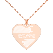 Load image into Gallery viewer, 【Free Shipping】 BRAVE | Engraved Silver Heart Necklace Engraved Sterling Silver Heart Necklace
