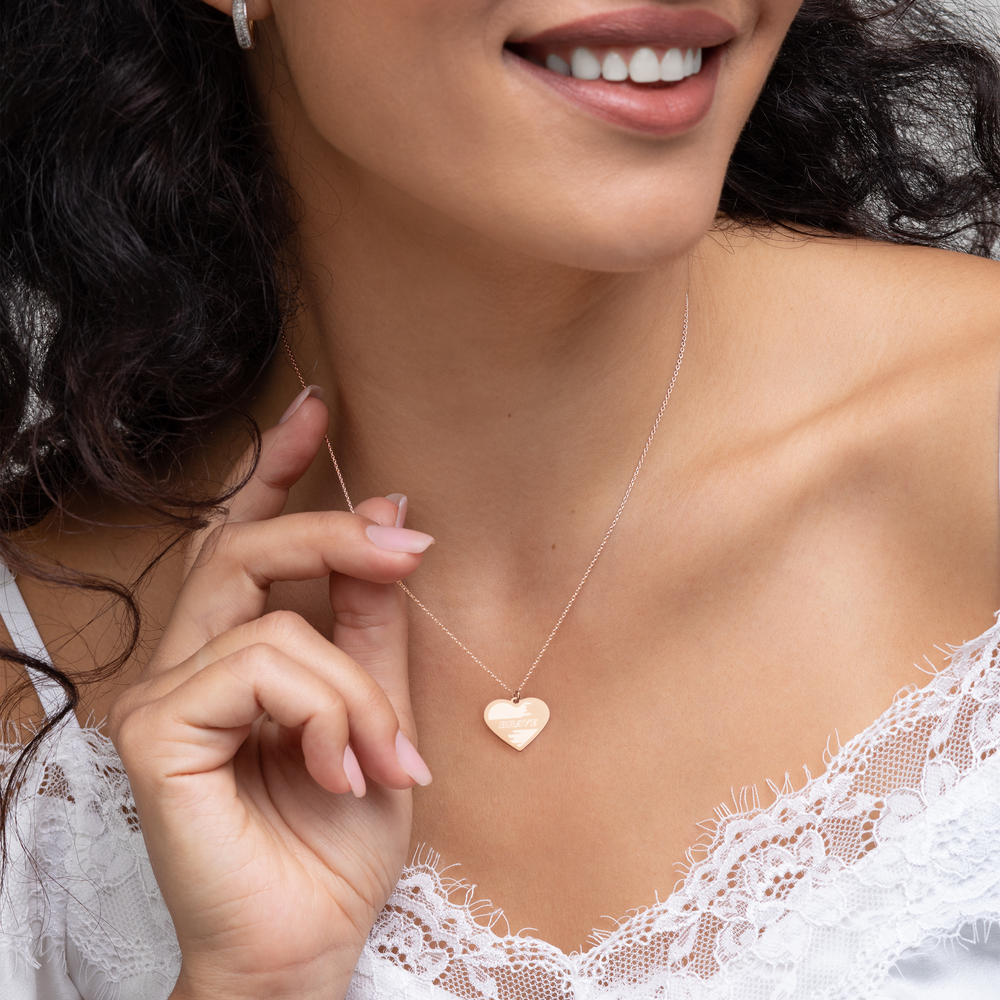 【Free Shipping】 BRAVE | Engraved Silver Heart Necklace 雕刻純銀心形項鍊
