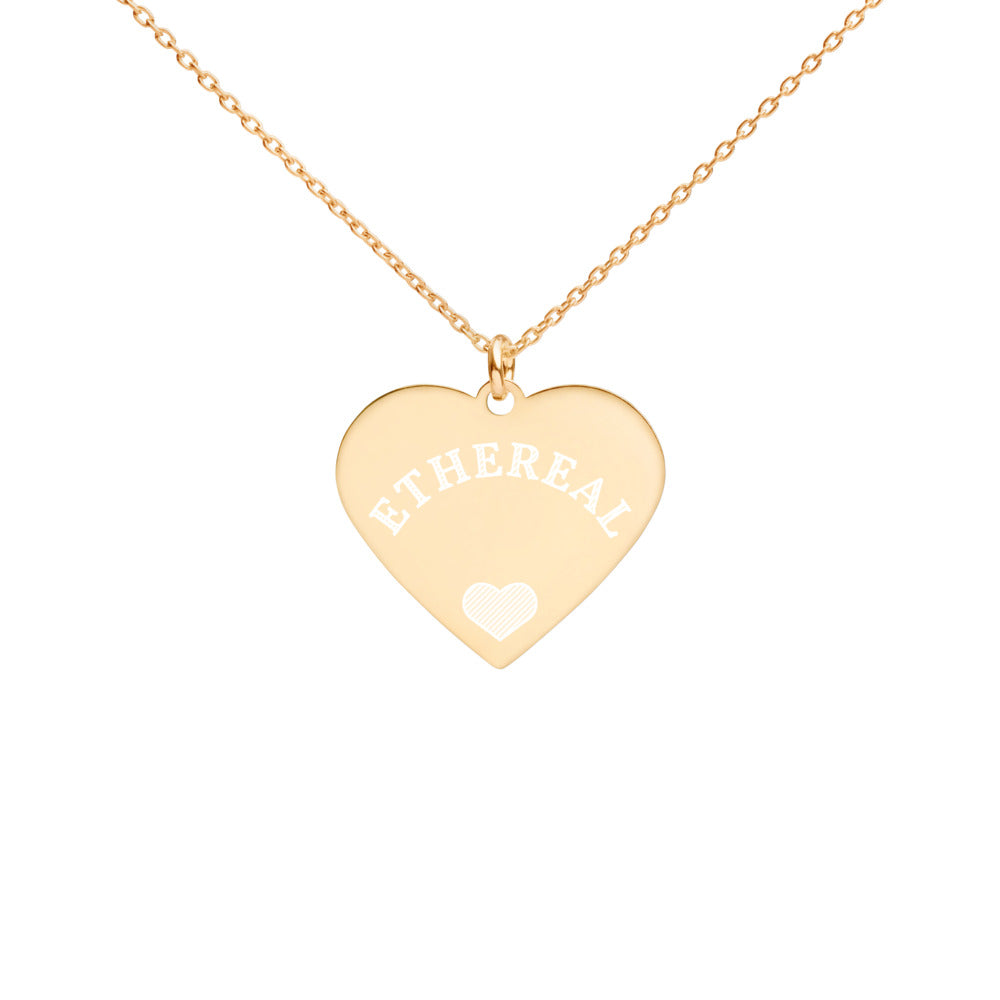 【Free Shipping】空靈 Ethereal | 雕刻純銀心形項鍊 Engraved Silver Heart Necklace