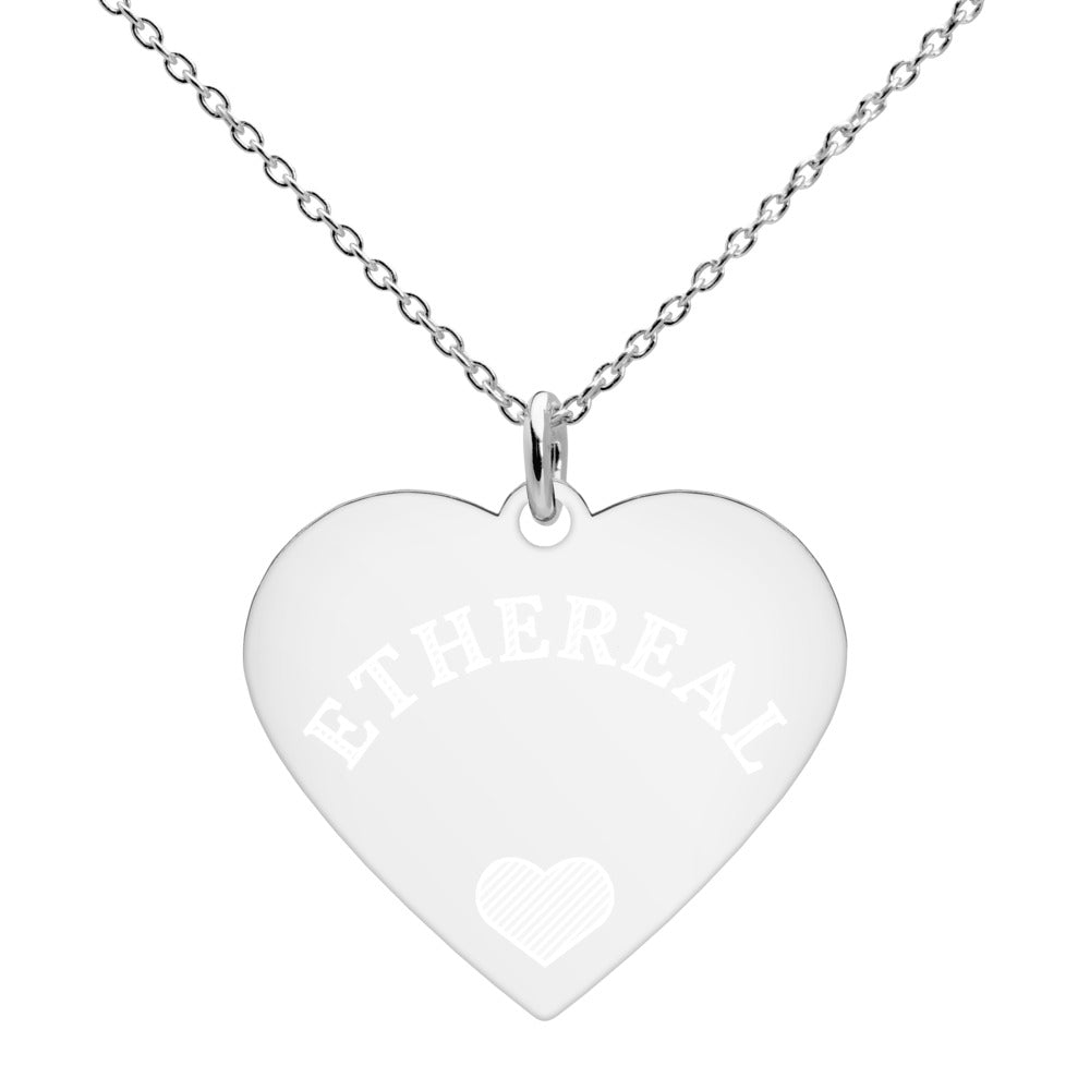 【Free Shipping】空靈 Ethereal | 雕刻純銀心形項鍊 Engraved Silver Heart Necklace