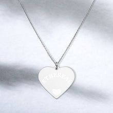 將圖片載入圖庫檢視器 【Free Shipping】空靈 Ethereal | 雕刻純銀心形項鍊 Engraved Silver Heart Necklace
