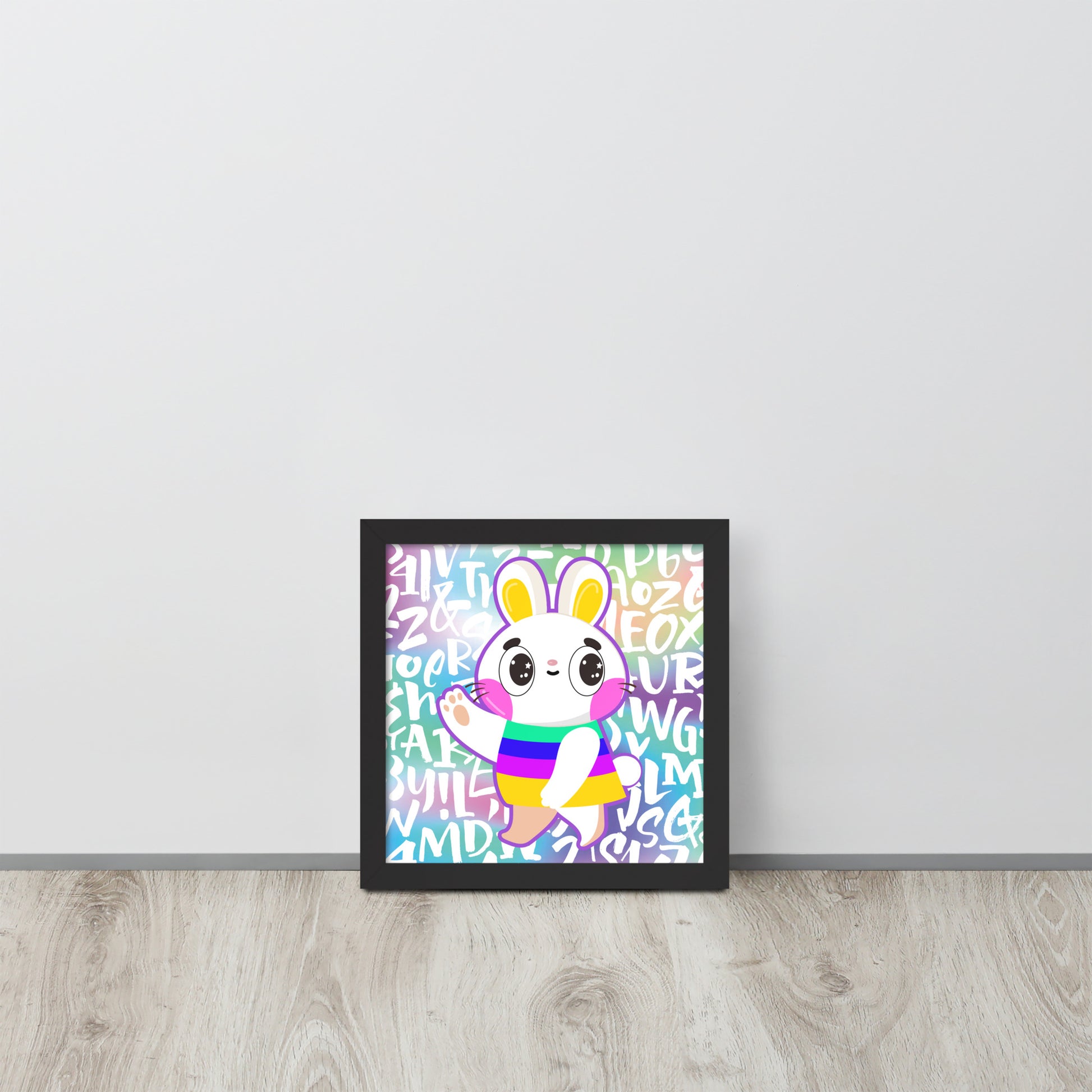 Rainbow Rabbit | 可再生木製框架啞光海報 Framed Matte Poster
