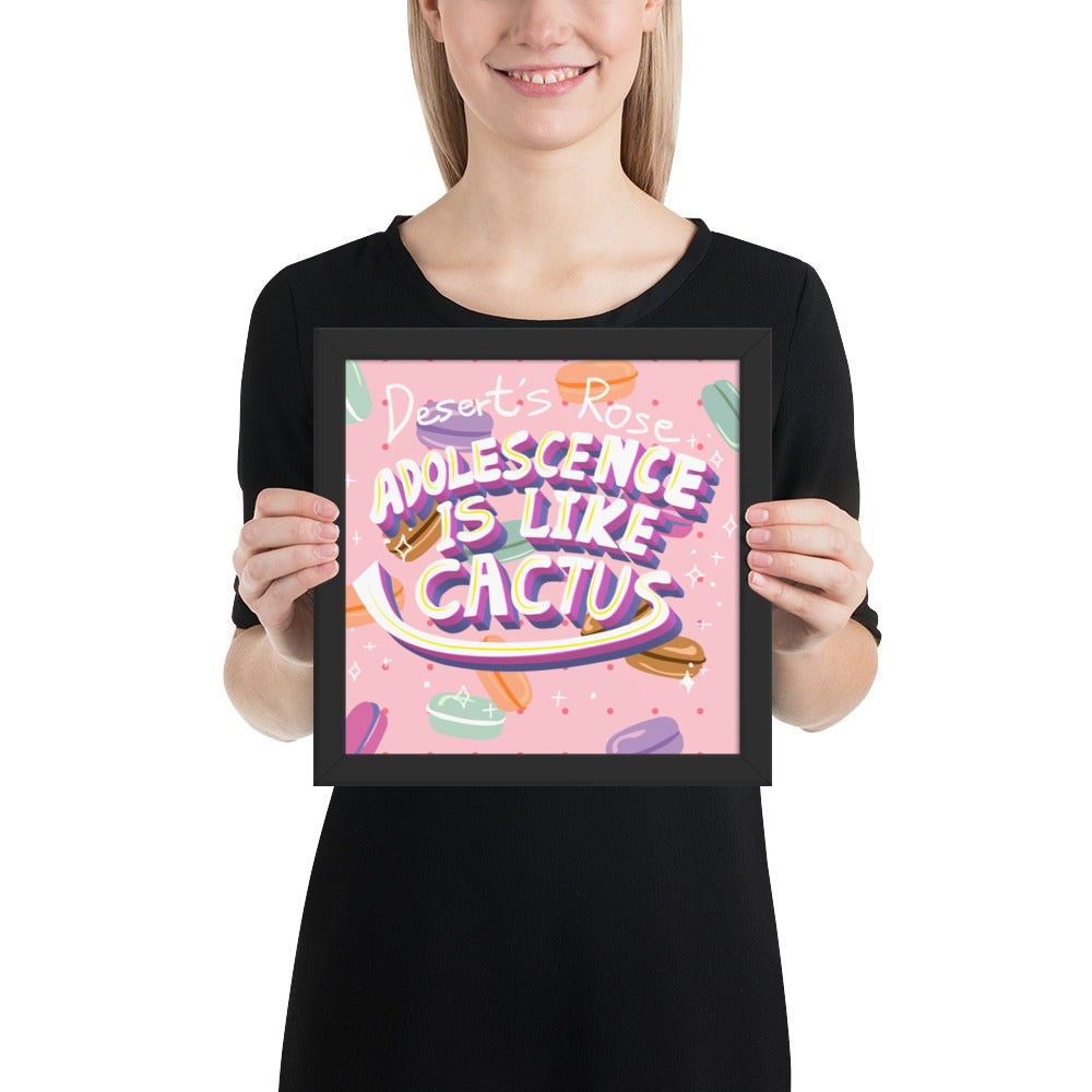 Desert's Rose in Candy Background | 可再生木製框架啞光海報 Framed Matte Poster
