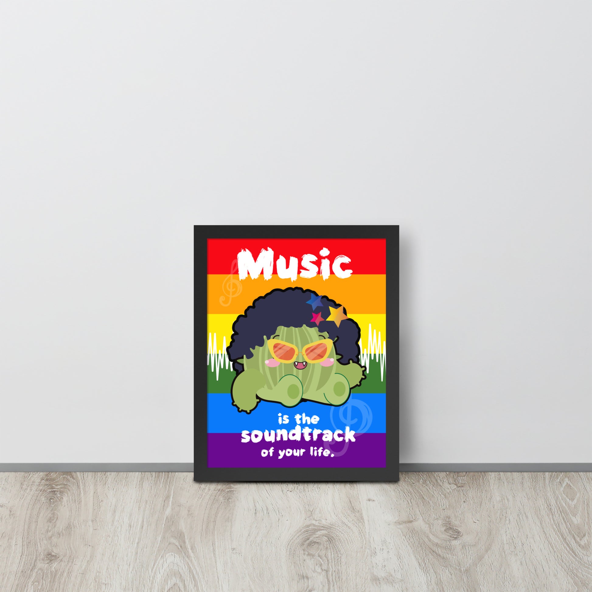 Music is Life Soundtrack | 可再生木製框架啞光海報 Framed Matte Poster