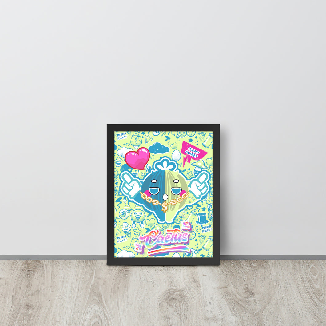 Rock Cactus Boy | Renewable Wooden Framed Matte Poster Framed Matte Poster