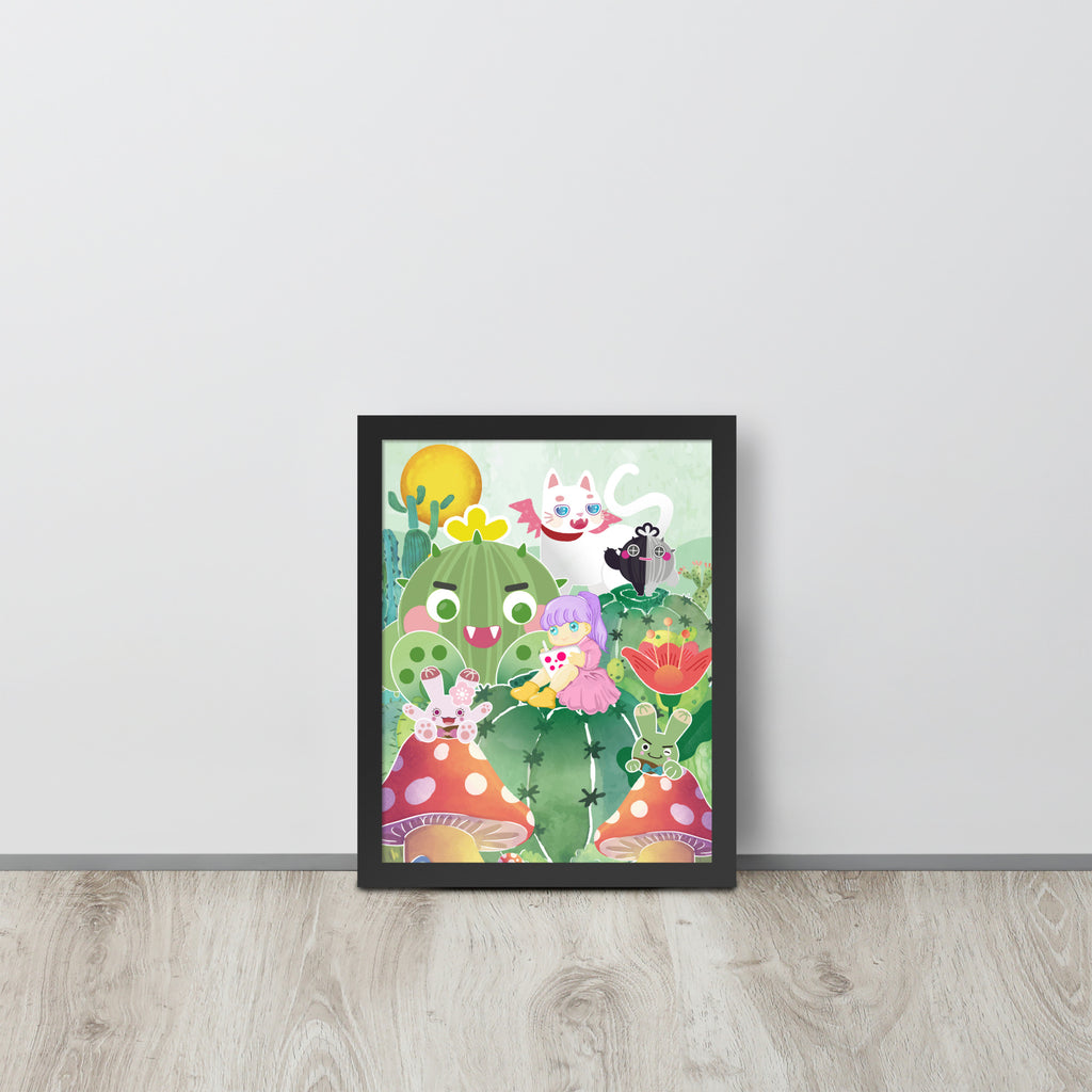 Plump Cactus Forest | 可再生木製框架啞光海報 Framed Matte Poster