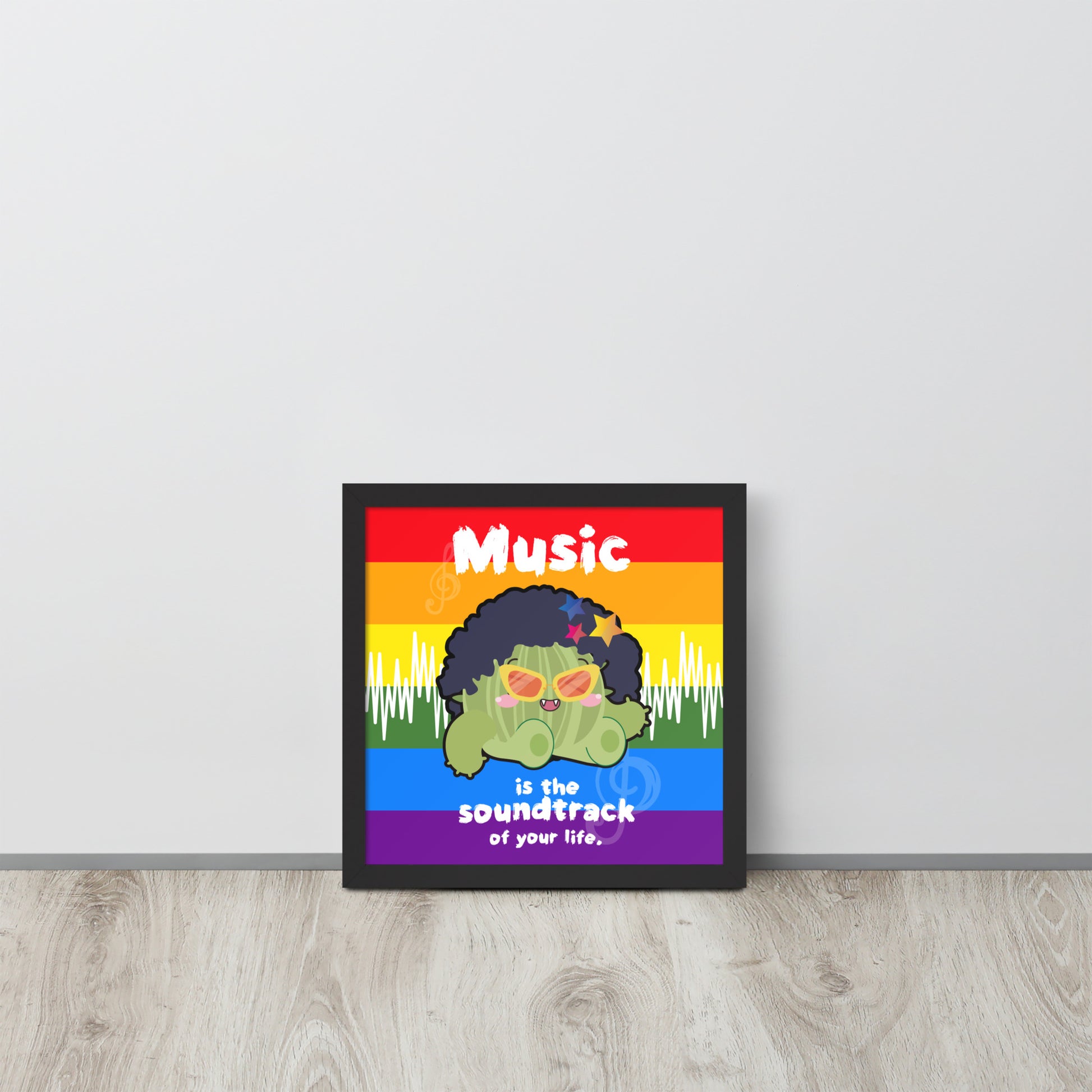 Music is Life Soundtrack | 可再生木製框架啞光海報 Framed Matte Poster