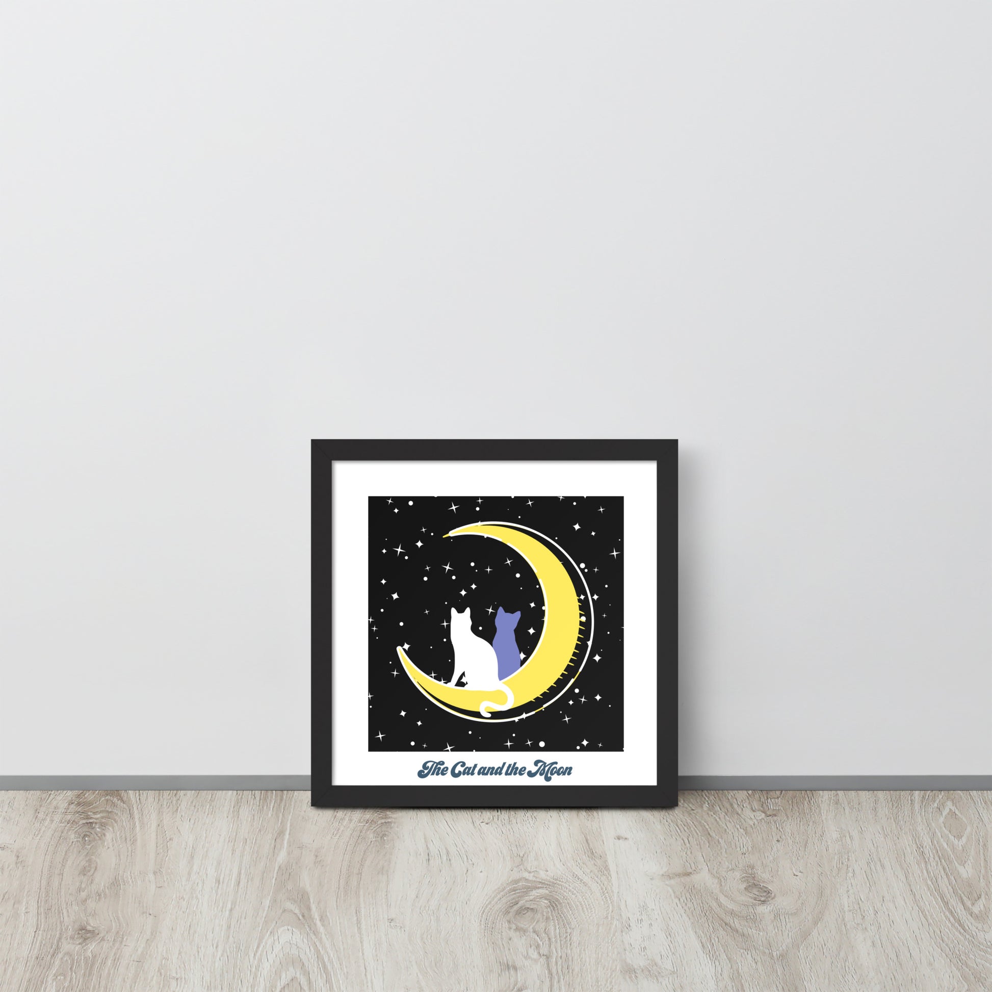 The Moon and The Cat | 可再生木製框架啞光海報 Framed Matte Poster