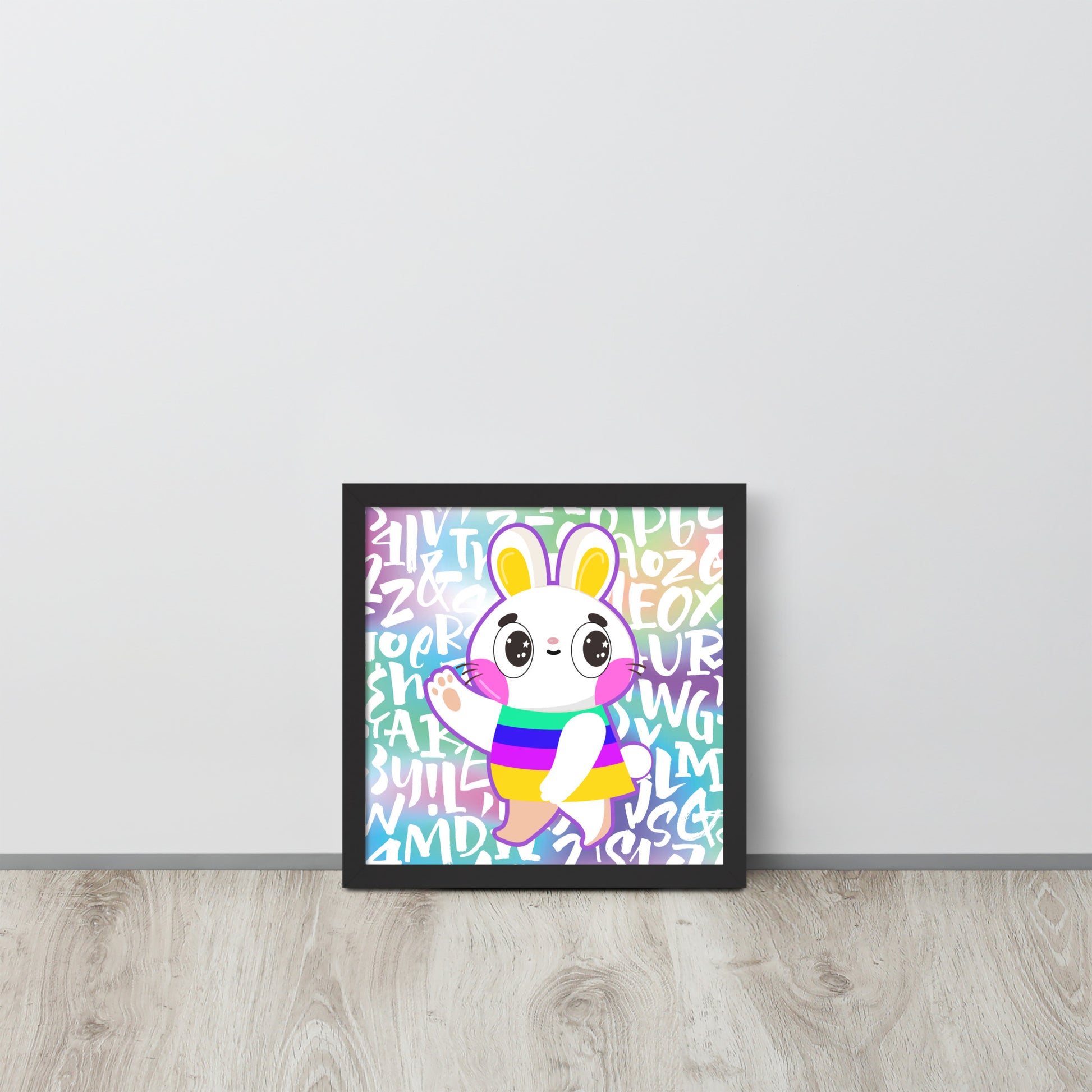 Rainbow Rabbit | 可再生木製框架啞光海報 Framed Matte Poster