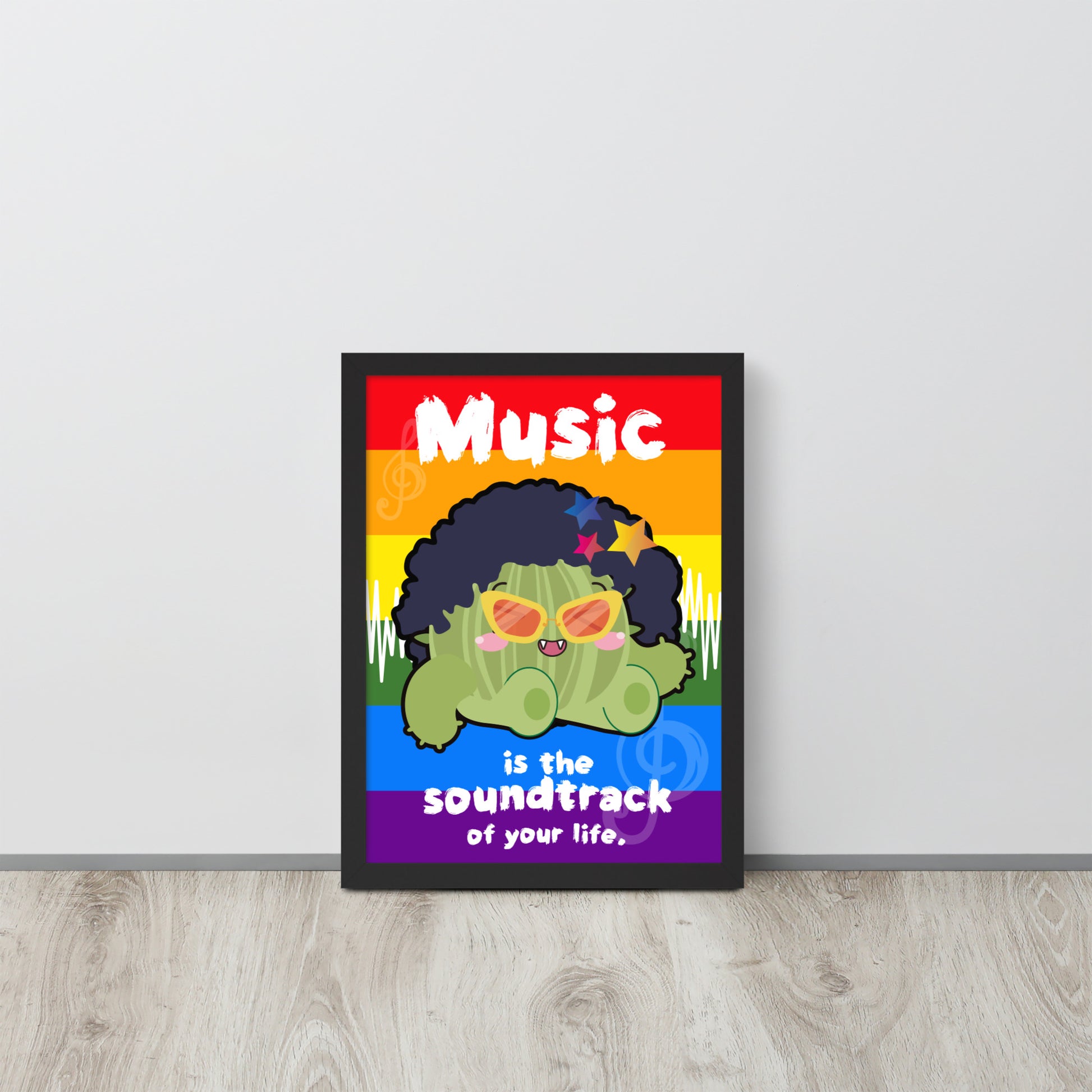 Music is Life Soundtrack | 可再生木製框架啞光海報 Framed Matte Poster