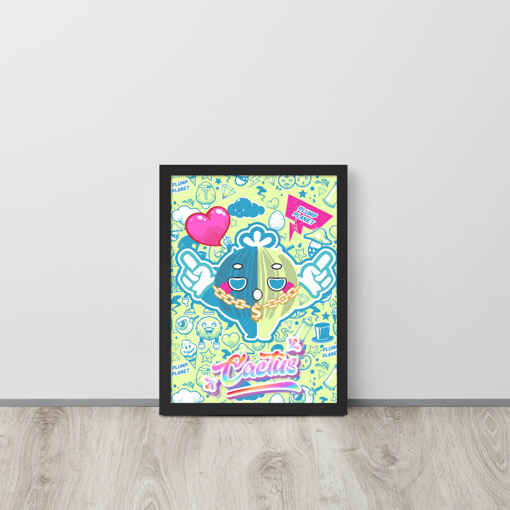Rock Cactus Boy | 可再生木製框架啞光海報 Framed Matte Poster