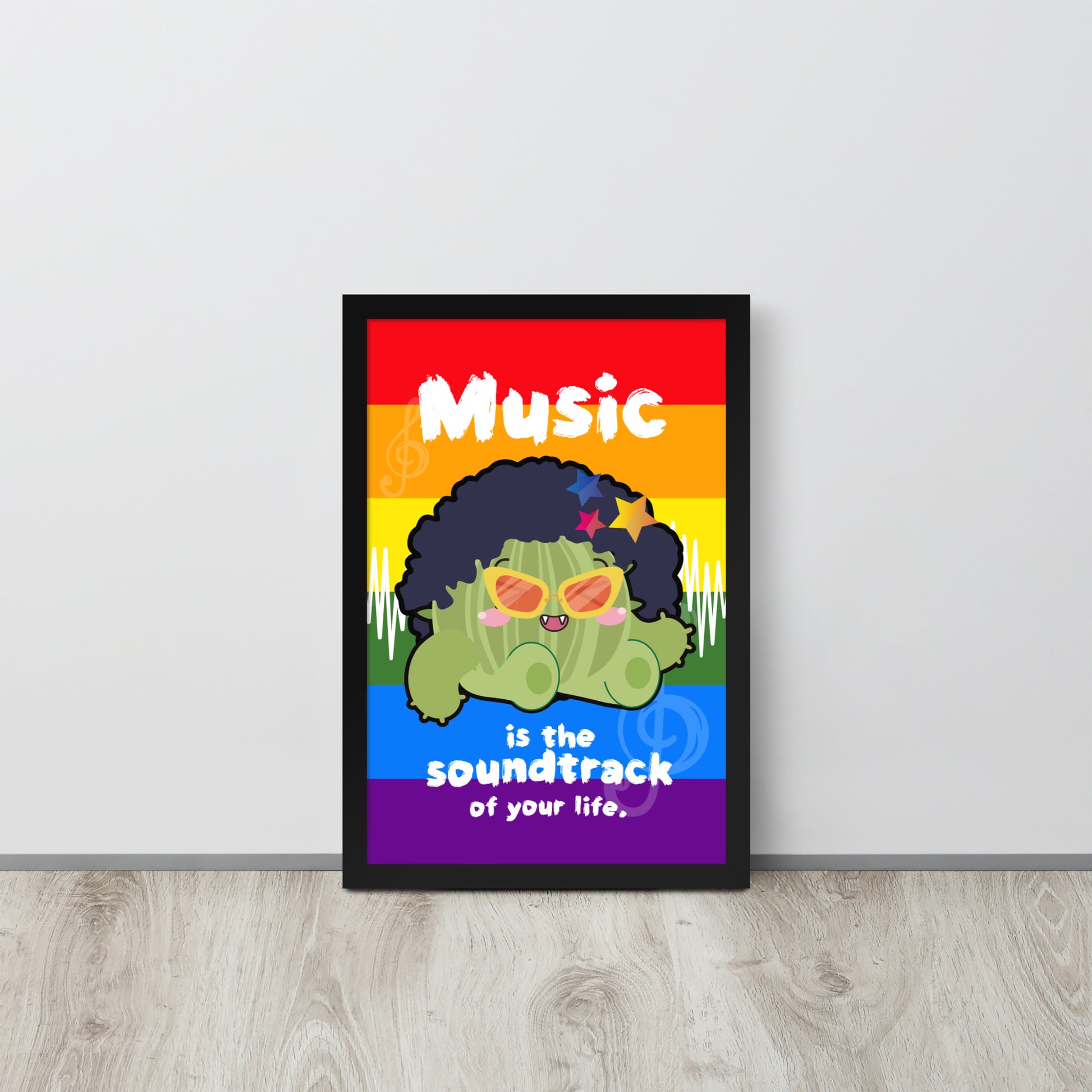 Music is Life Soundtrack | 可再生木製框架啞光海報 Framed Matte Poster