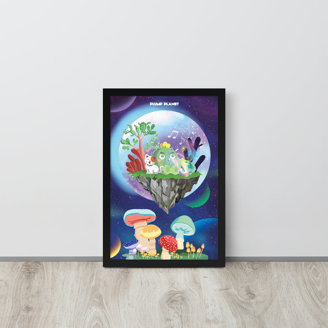 Plump Planet Inspiration from the Galaxy | Renewable Wooden Framed Matte Poster Framed Matte Poster