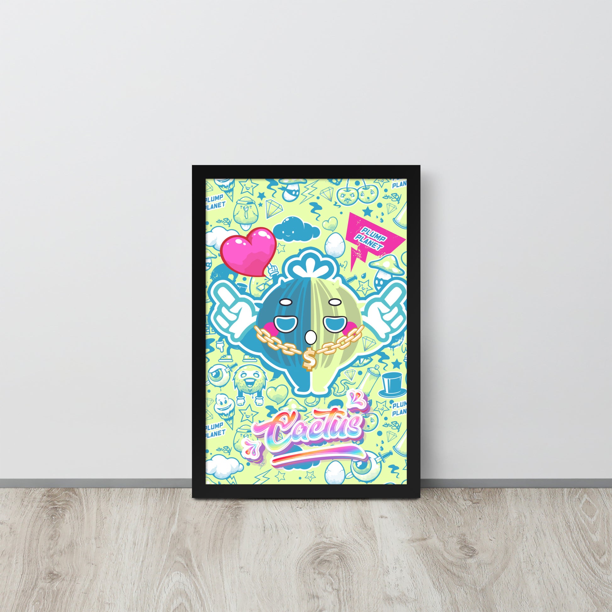 Rock Cactus Boy | 可再生木製框架啞光海報 Framed Matte Poster