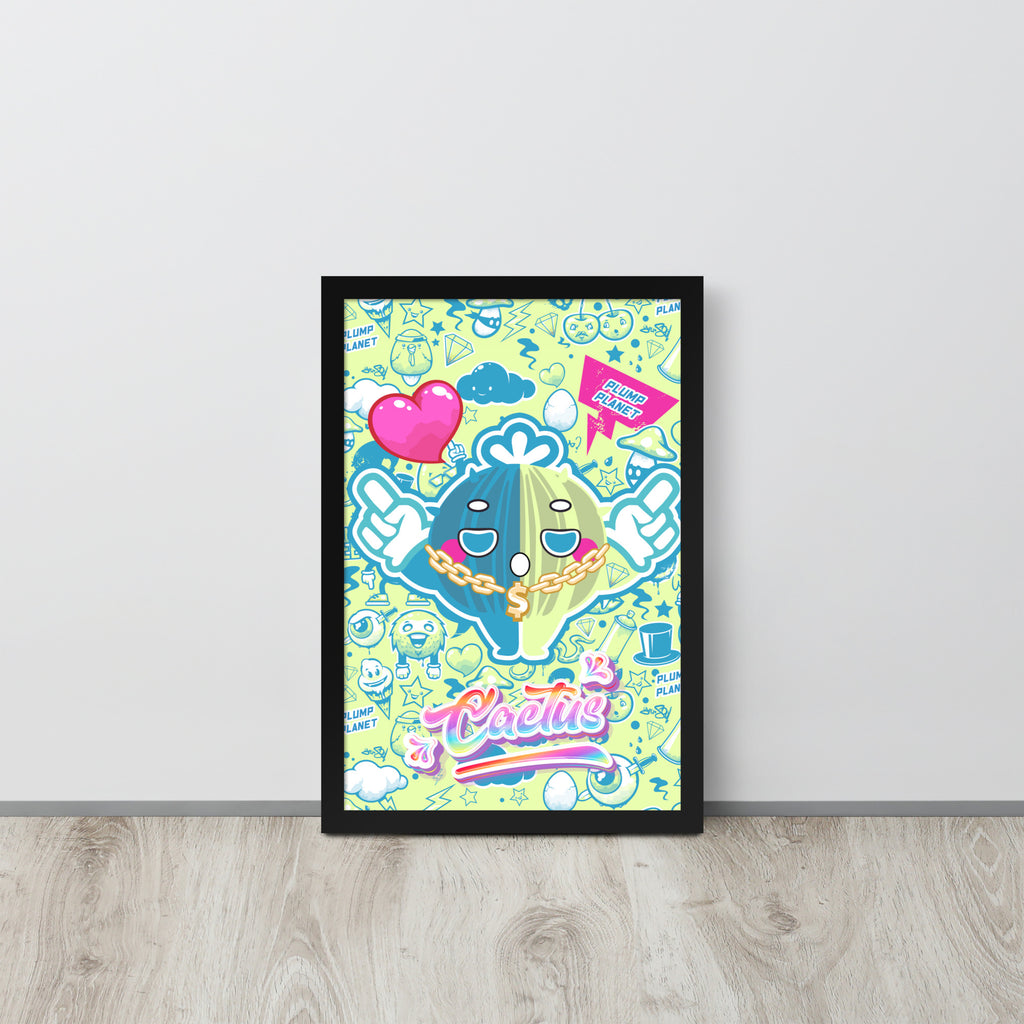 Rock Cactus Boy | 可再生木製框架啞光海報 Framed Matte Poster