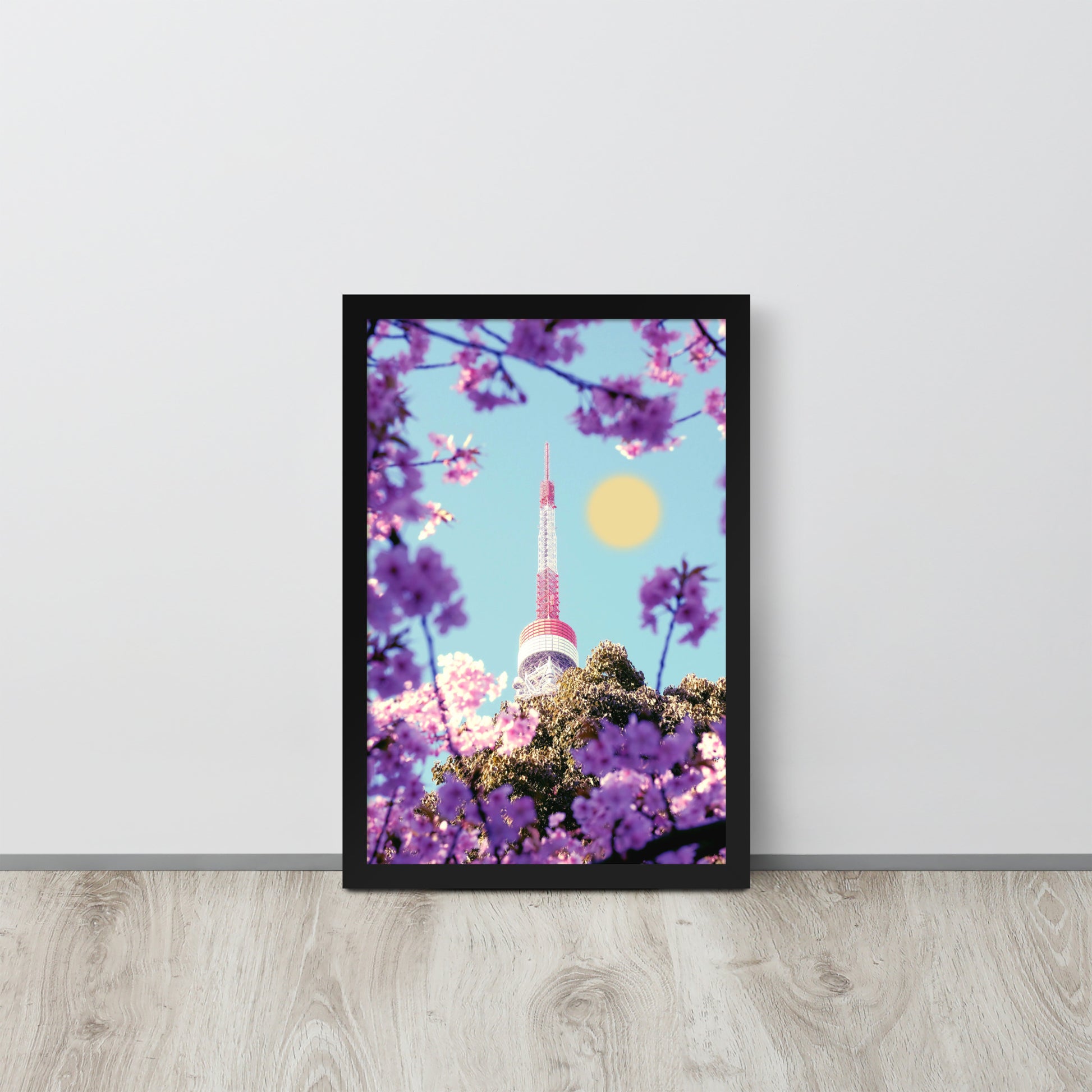 Sakura Japan Tower | 可再生木製框架啞光海報 Framed Matte Poster