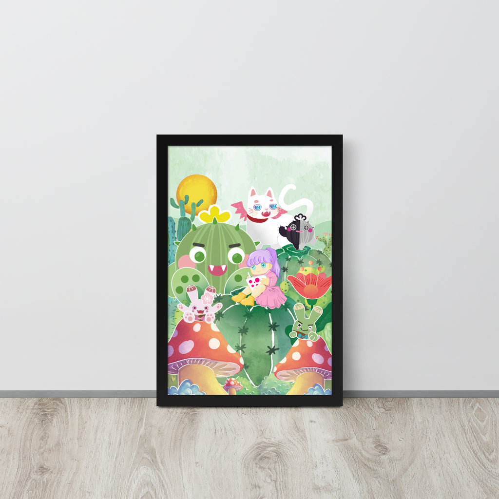 Plump Cactus Forest | 可再生木製框架啞光海報 Framed Matte Poster