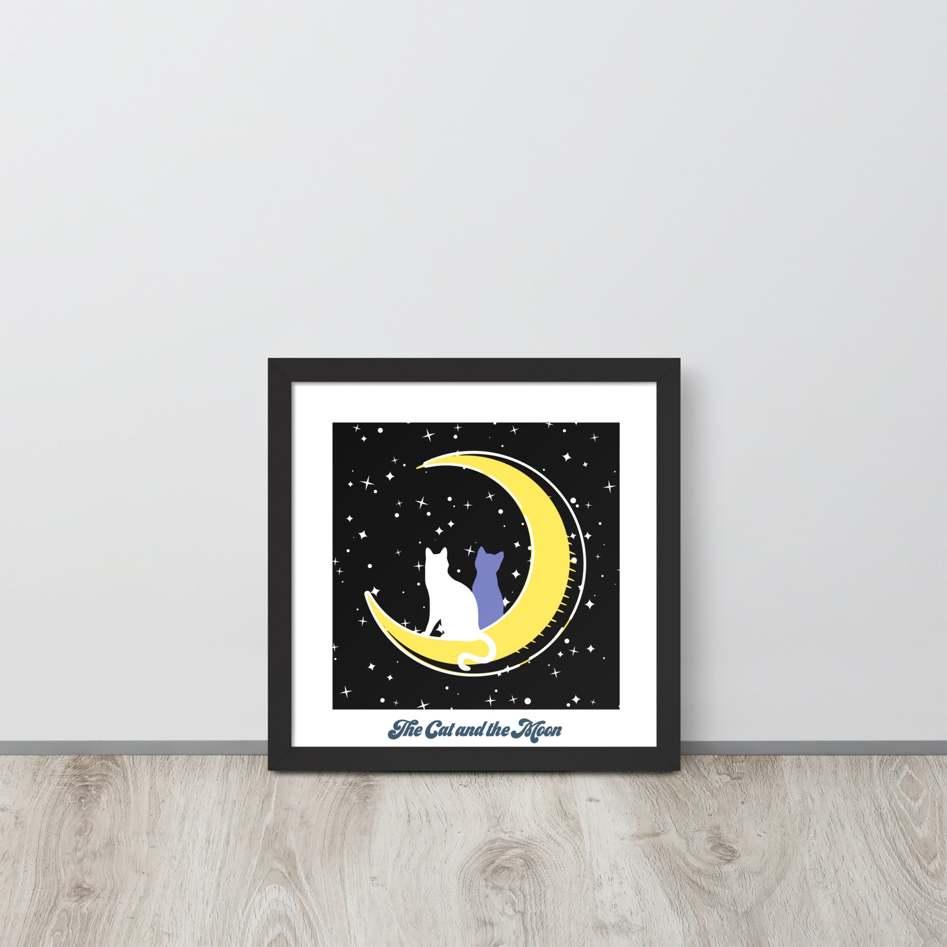 The Moon and The Cat | 可再生木製框架啞光海報 Framed Matte Poster