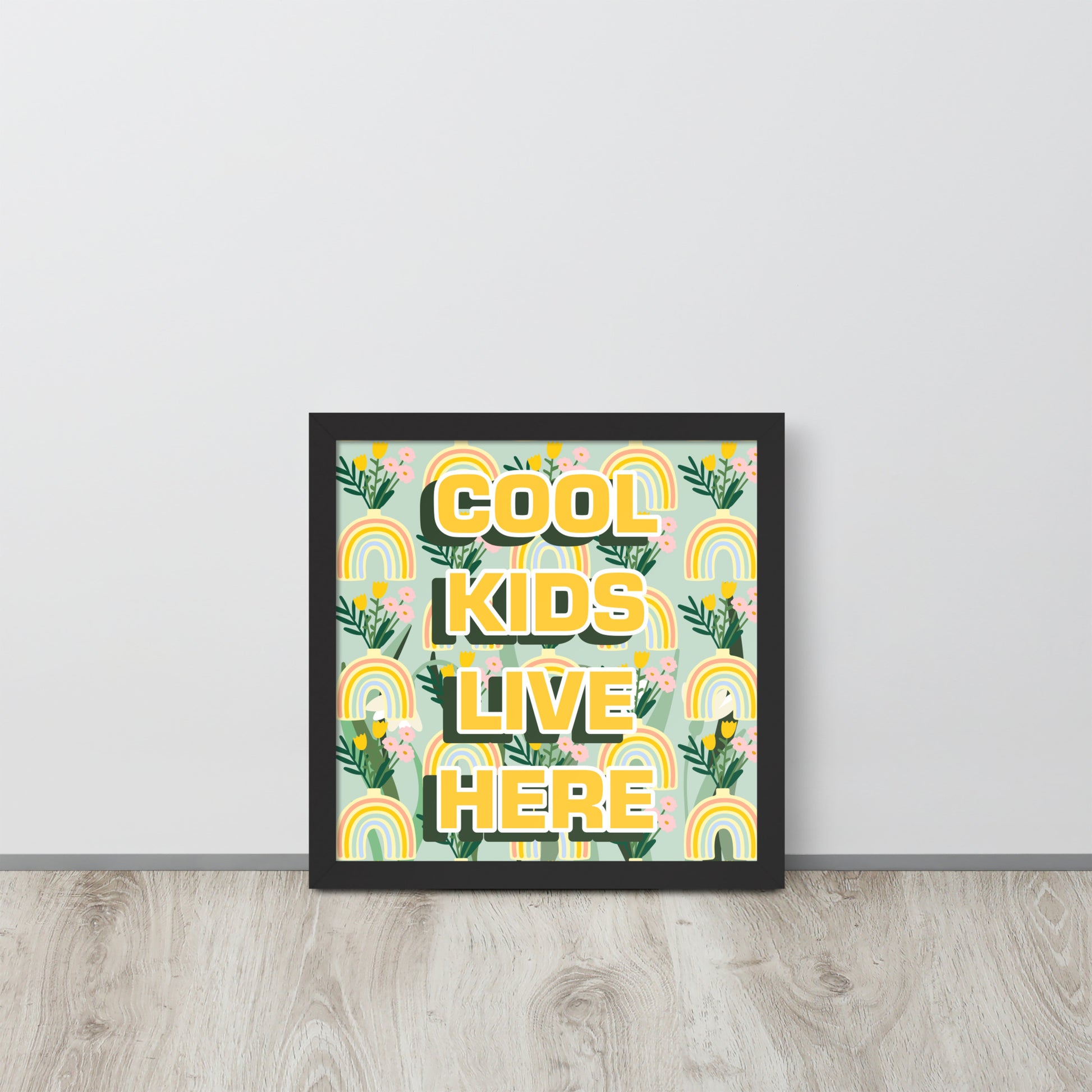 COOL KIDS LIVE HERE | 可再生木製框架啞光海報 Framed Matte Poster