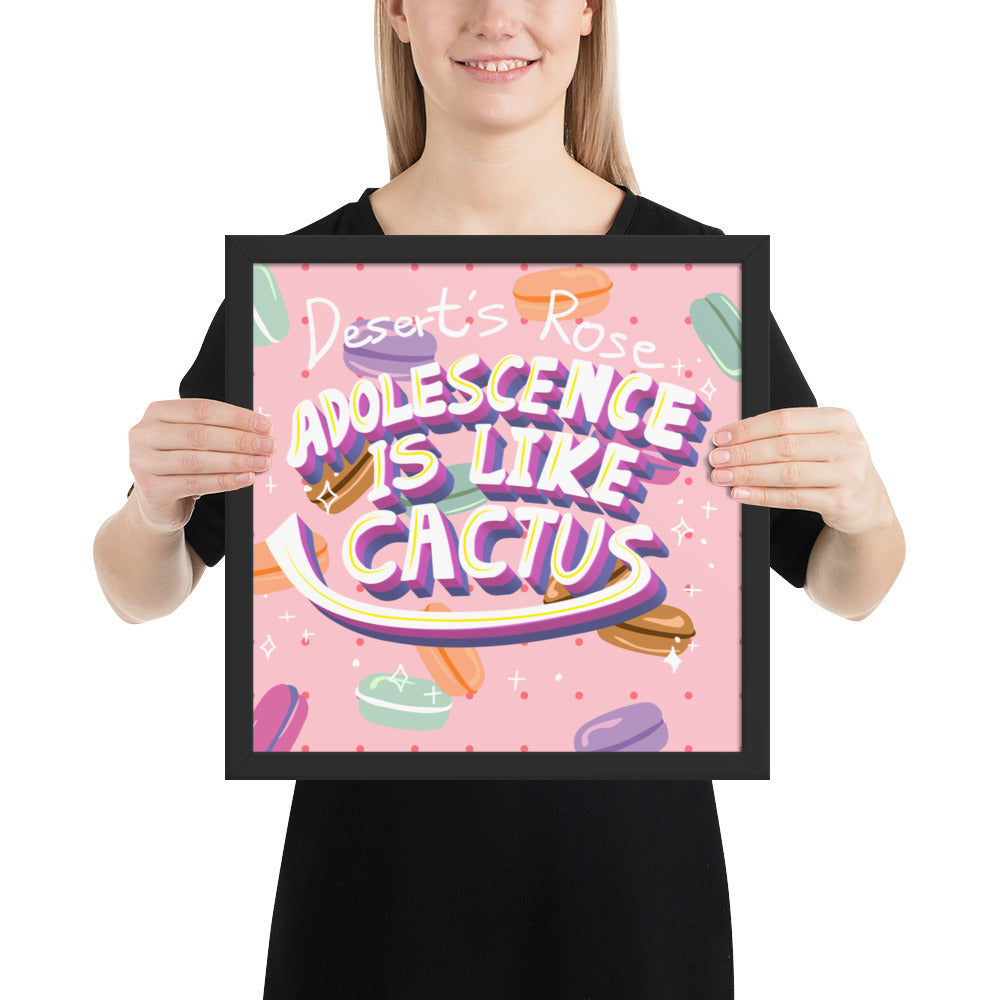 Desert's Rose in Candy Background | 可再生木製框架啞光海報 Framed Matte Poster