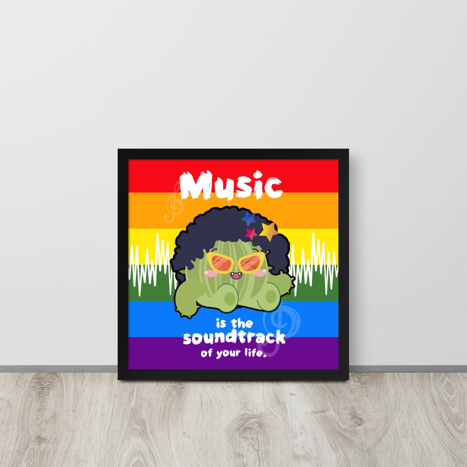 Music is Life Soundtrack | 可再生木製框架啞光海報 Framed Matte Poster