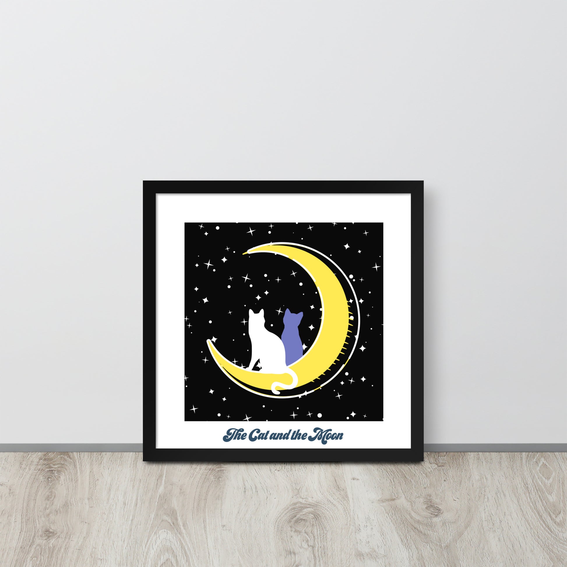 The Moon and The Cat | 可再生木製框架啞光海報 Framed Matte Poster