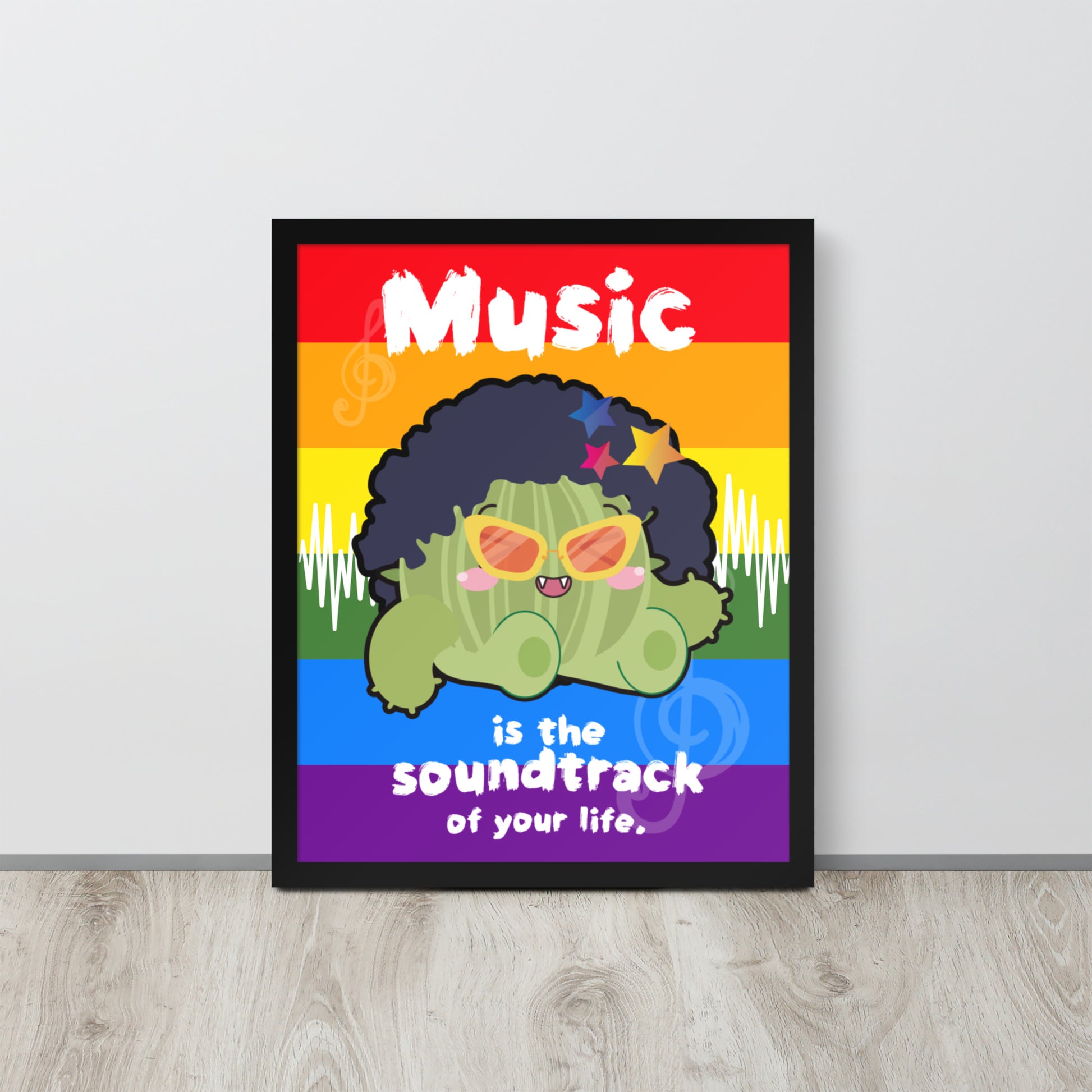 Music is Life Soundtrack | 可再生木製框架啞光海報 Framed Matte Poster