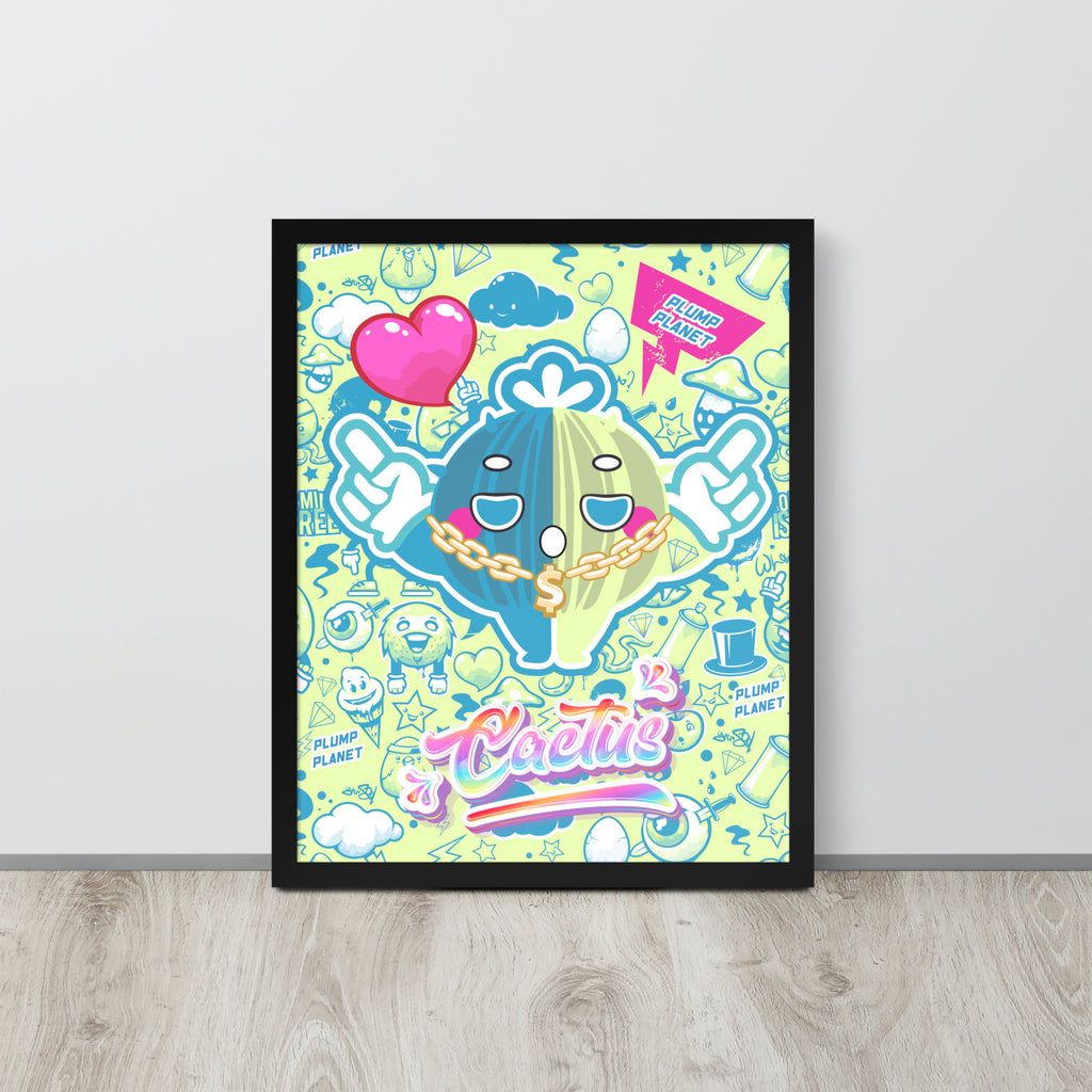 Rock Cactus Boy | 可再生木製框架啞光海報 Framed Matte Poster