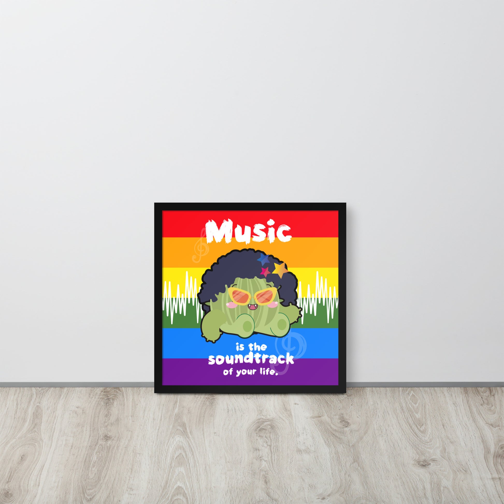 Music is Life Soundtrack | 可再生木製框架啞光海報 Framed Matte Poster