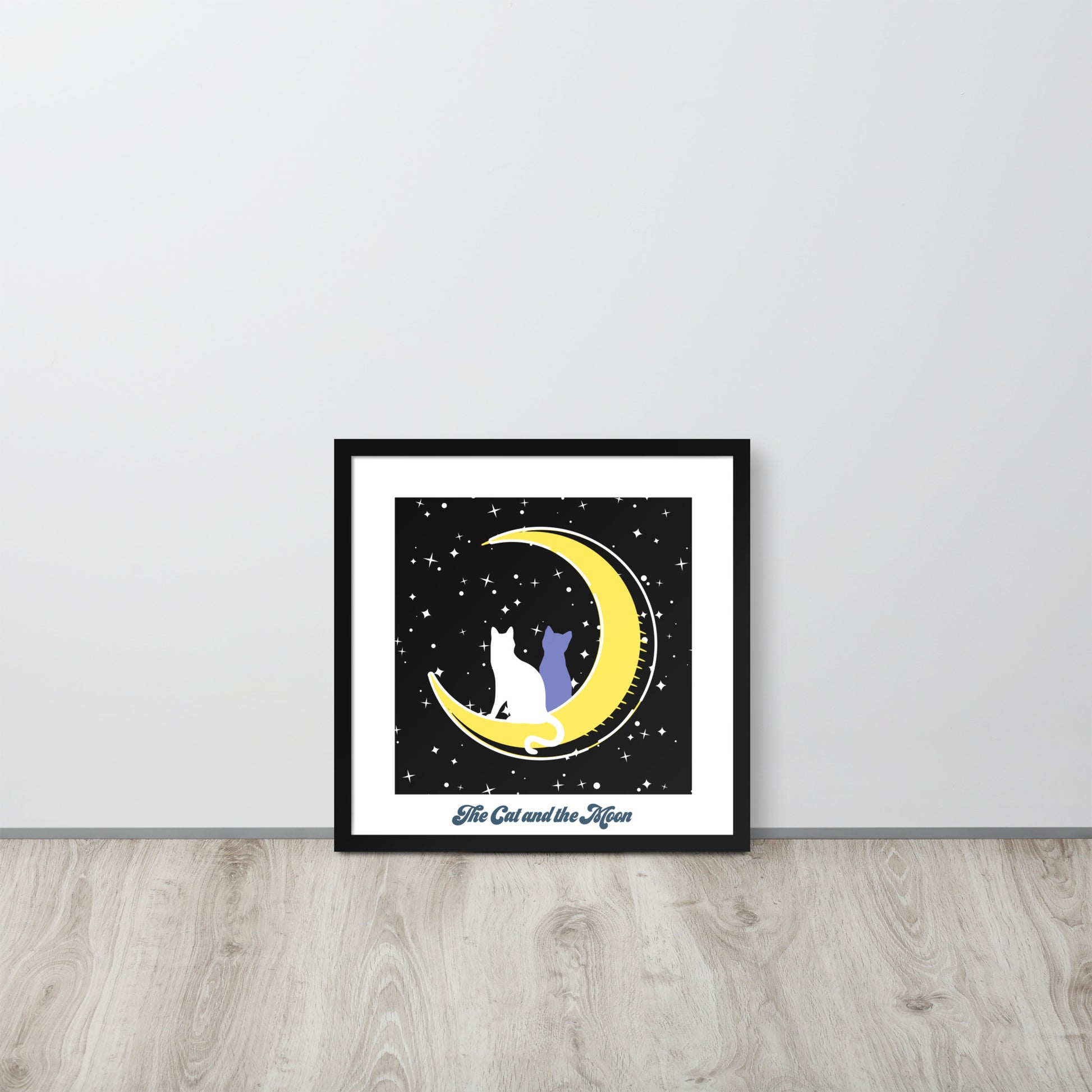 The Moon and The Cat | 可再生木製框架啞光海報 Framed Matte Poster