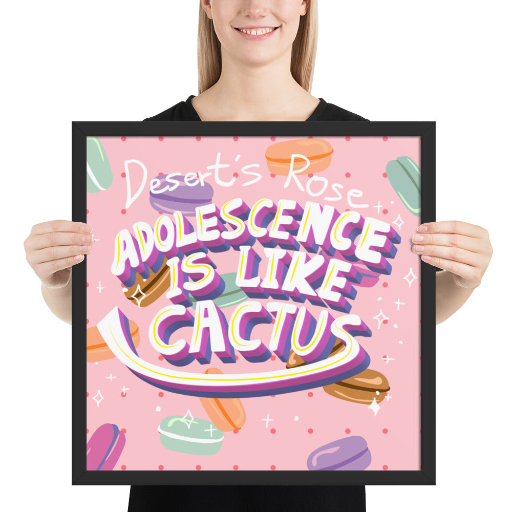 Desert's Rose in Candy Background | 可再生木製框架啞光海報 Framed Matte Poster