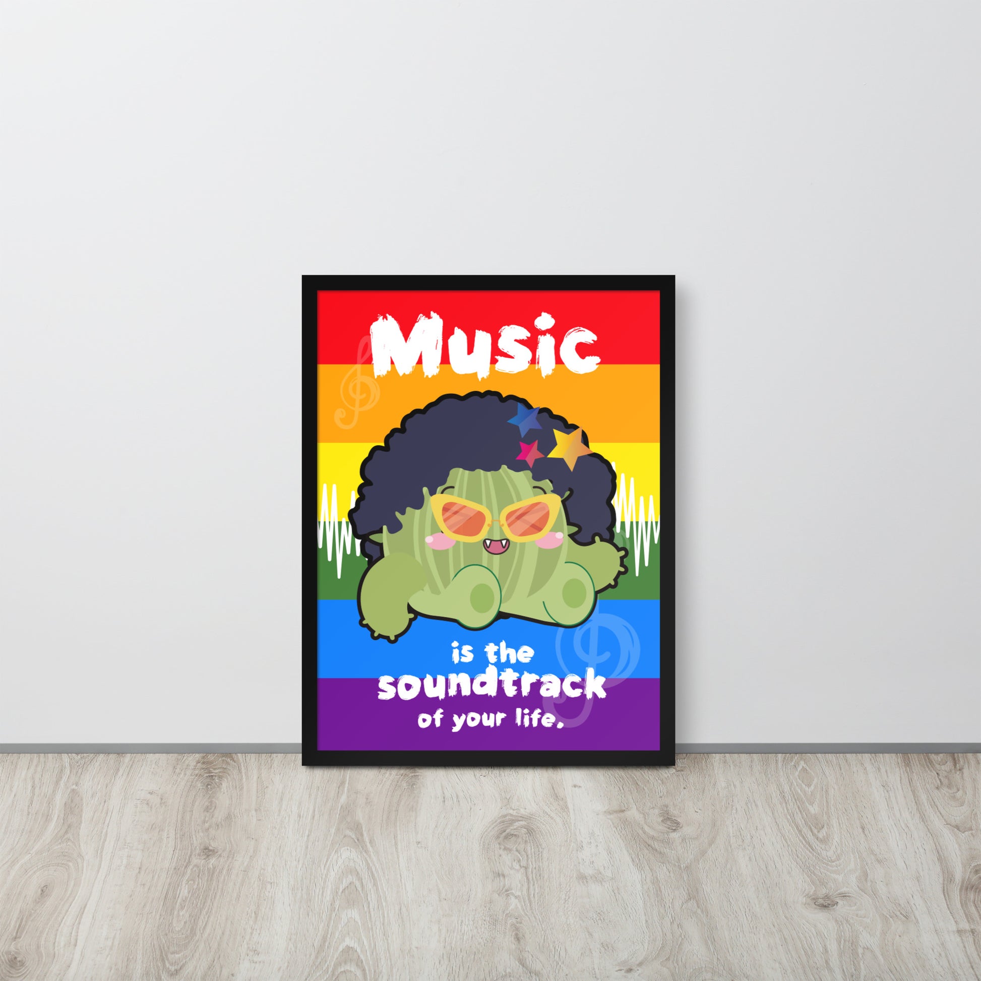 Music is Life Soundtrack | 可再生木製框架啞光海報 Framed Matte Poster