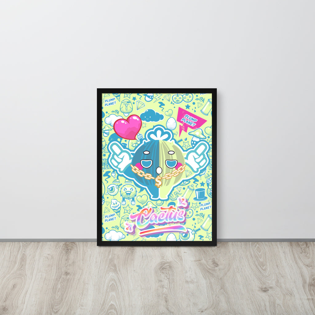 Rock Cactus Boy | 可再生木製框架啞光海報 Framed Matte Poster
